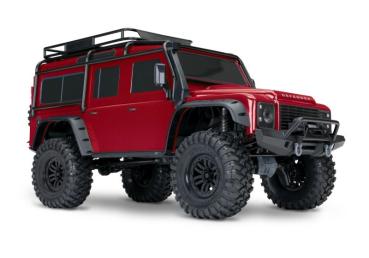 TRAXXAS TRX-4 LR Defender rot 1/10 Crawler RTR Brushed, Clipless, Combo, inkl.2s Lipo Lader, Adapter
